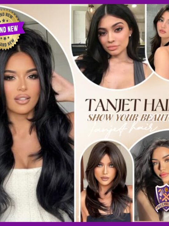 26 Inch Glueless Lace Front Wig with Human Hair Blend 200 Density main image 5